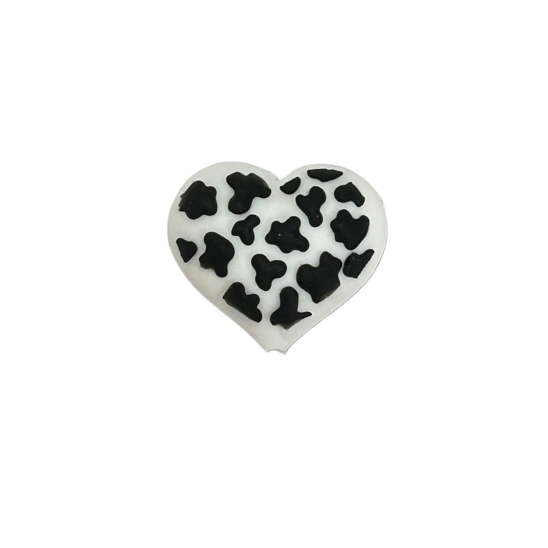 Wholesale 10pcs/pack Silicone heart-shaped leopard print beads  epoxy resin 3D card beads