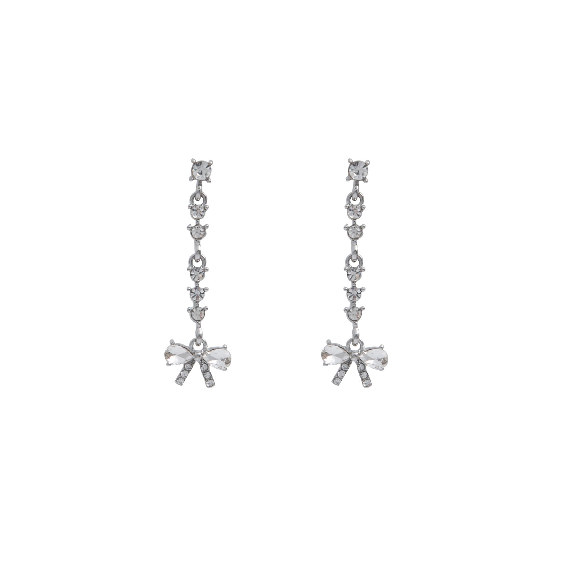 卸売ボウスタッズダイヤモンドロングタッセル合金イヤリング