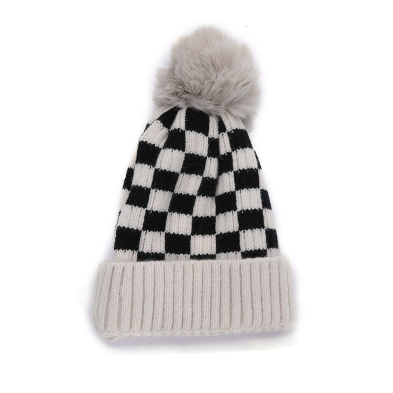 Wholesale Checkerboard Knit Beanie
