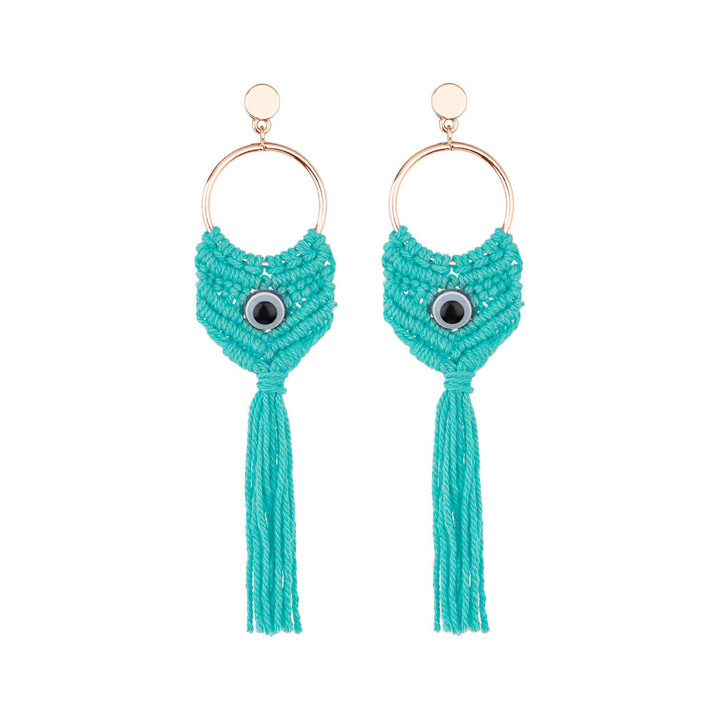 Wholesale Ethnic Tassels Bohemian Style Large Circle Handmade Earrings