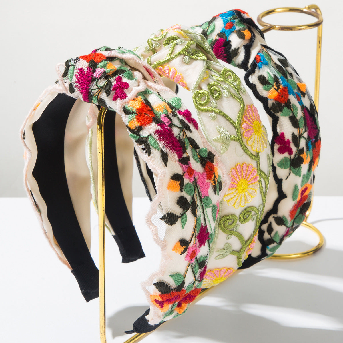 Wholesale Ethnic style embroidered flower headband retro bohemian headdress