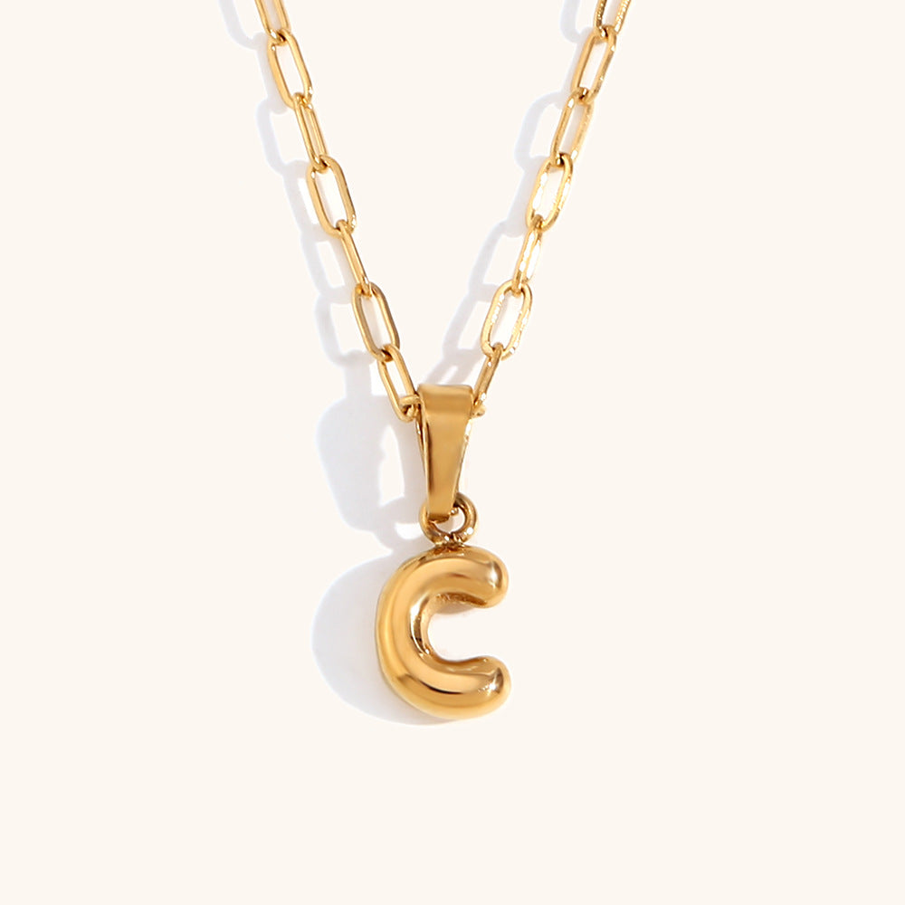 Wholesale Mini Bubble Letter 18K Necklaces