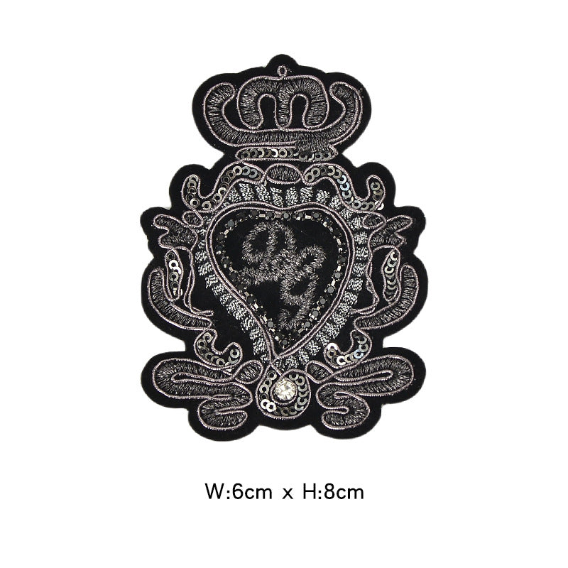 Wholesale Stylish Western College Embroidered Patches With Silver Bee And Lion Designs Acrylic Badges For Suits And School Uniforms