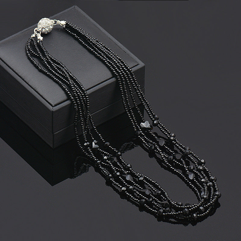 Wholesale Magnet Rhinestone Butterfly Crystal Beads Necklace Bracelet Set