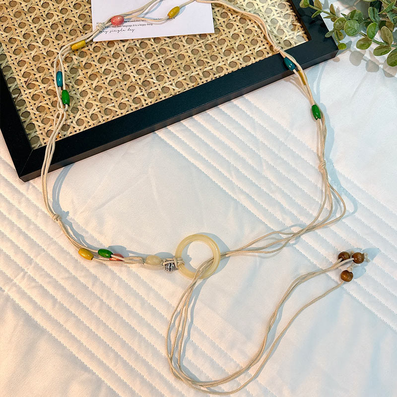 Wholesale Women's Versatile Dress Accessories Waist Rope Bohemian Braided Hemp Rope Waist Chain Thin Belt