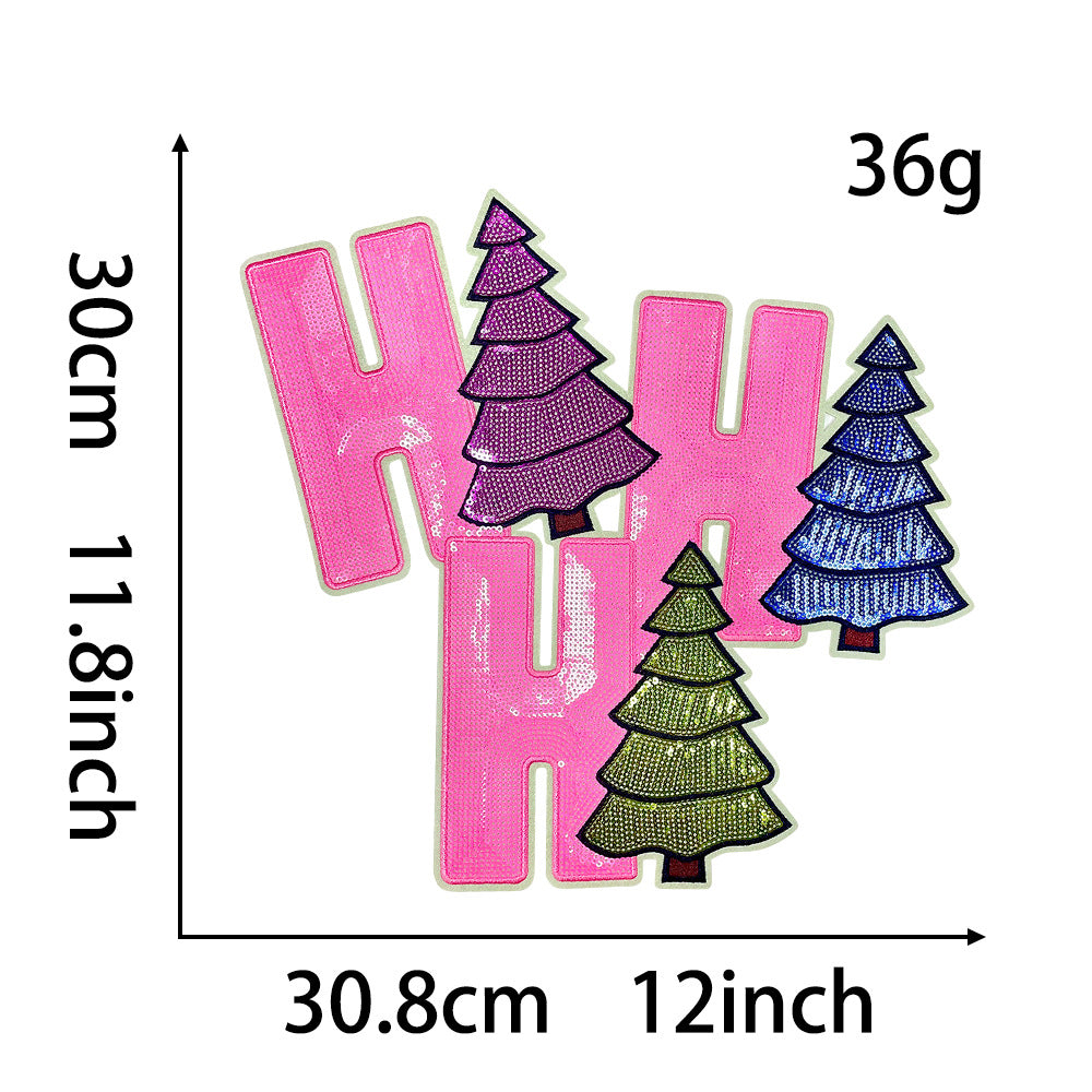 Wholesale Stylish Large Christmas  Patch With Gingerbread OH SNAP Sequin Embroidered Applique For et OLY Exclusive