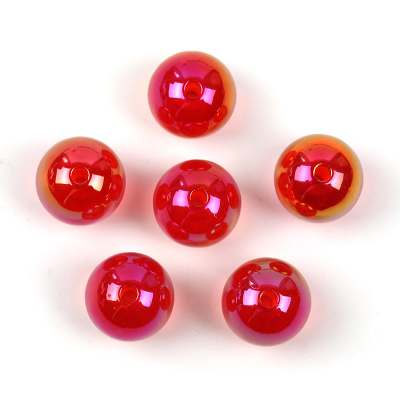 Wholesale 100pcs 16mm Acrylic Through Hole Round Beads Jelly Transparent Color Diy Accessories Beads