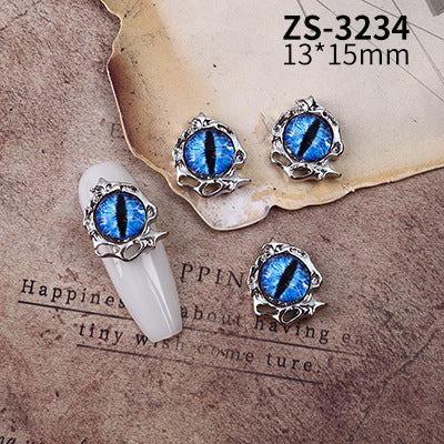 Wholesale Dark Cyberpunk Devil Eye Nail Art Decor In Alloy Metal Trendy Chic Nail Accessory For Everyday And Resale