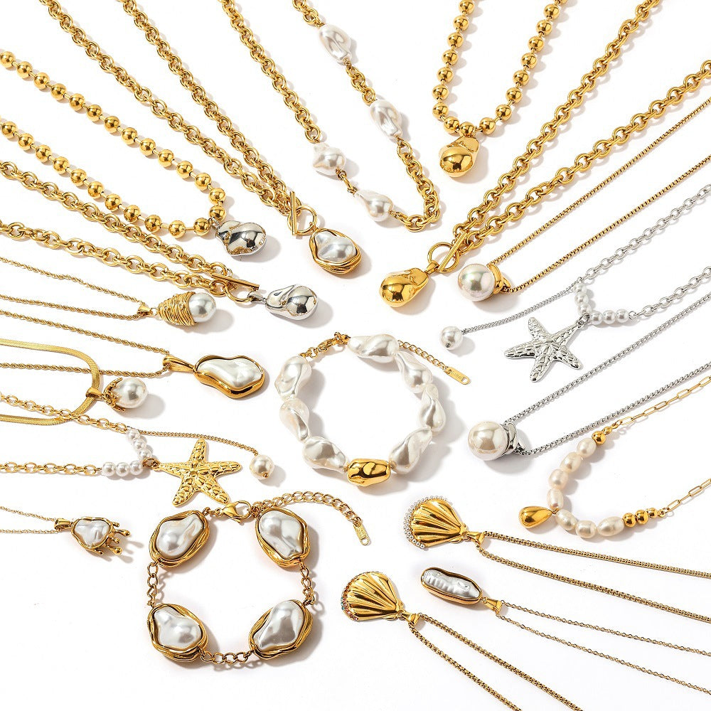 Wholesale Stainless Steel Necklace Round Niche Polished Unique necklace
