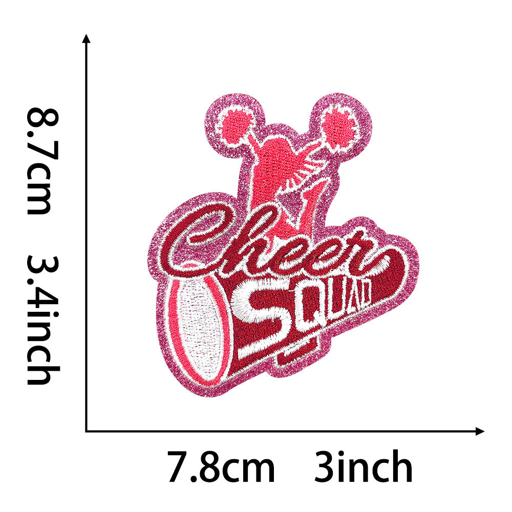 Wholesale Embroidered Sequin Cheer Squad Patch DIY Sporty Decorative Accent For Coats Everyday Use