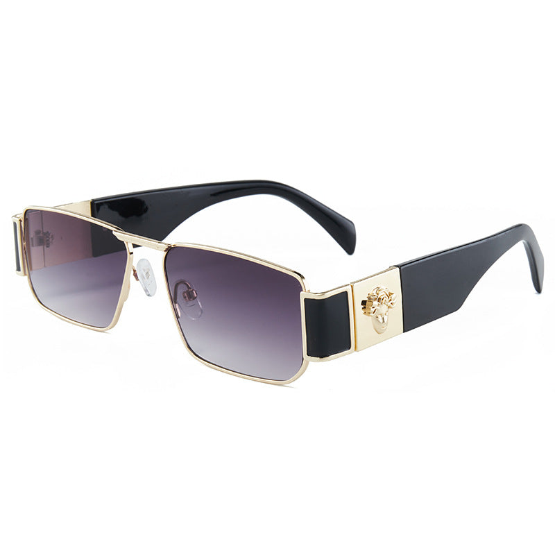 Wholesale fashion men' s and women' s small-frame sunglasses gradient wide-leg glasses