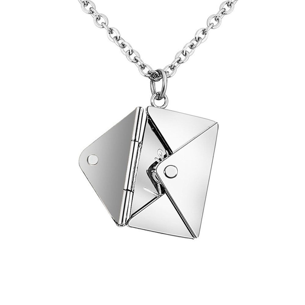Wholesale Vintage Art Envelope Letter Stainless Steel Necklace