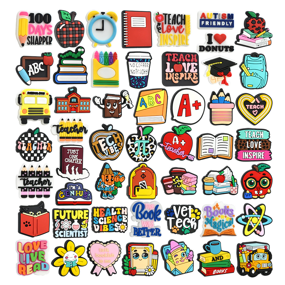 Wholesale Random 100pcs/pack  Back-to-School Series Student Stationery  Focal Beads