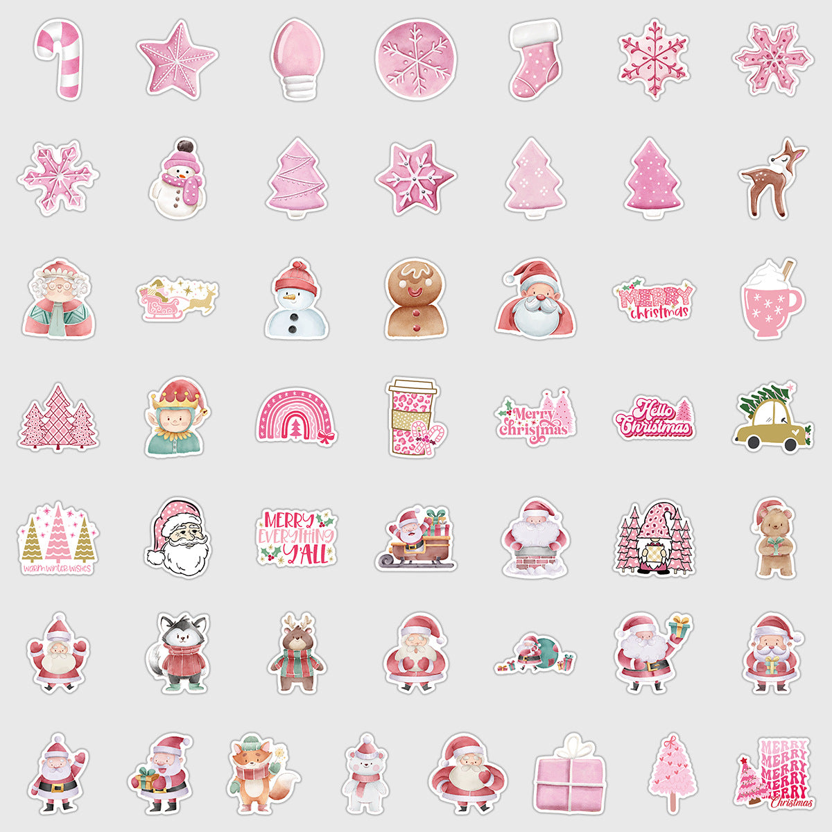 Wholesale 50pcs Cute Pink Christmas Decoration Stickers Car Mobile Phone Computer Guitar Stickers Note