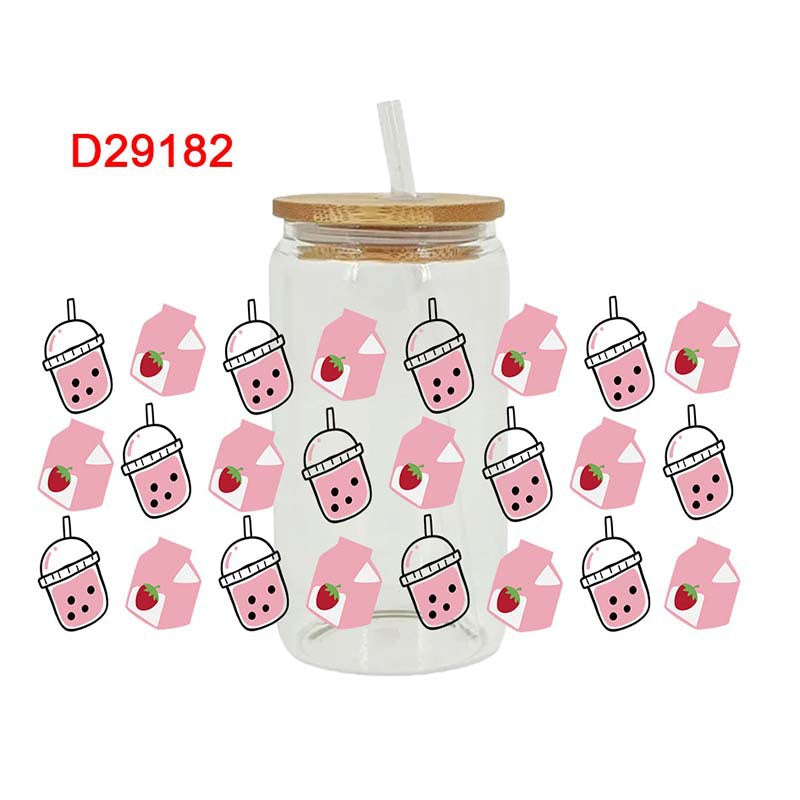 Wholesale Pink Cake Drink Series  16oz Cup UV DTF Wraps