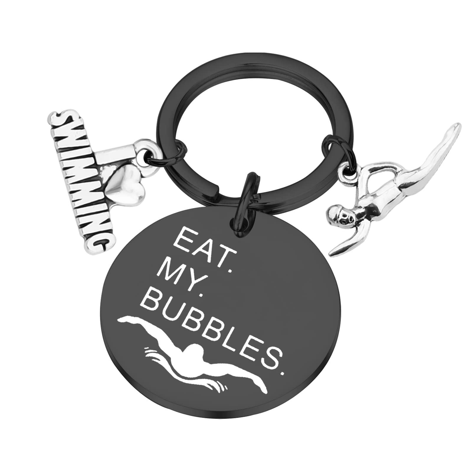 Wholesale Swimming Stainless Steel Keychain Backpack Pendant