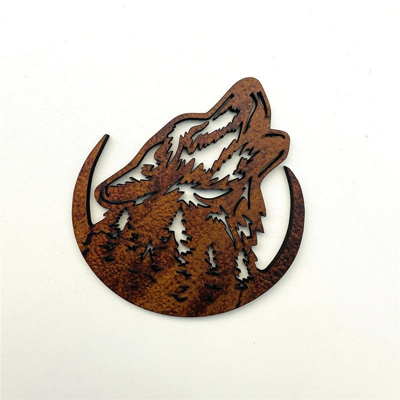 Wholesale Highland Cattle Hollow Wooden Coaster Anti-scalding Heat Insulation Pad Placemat