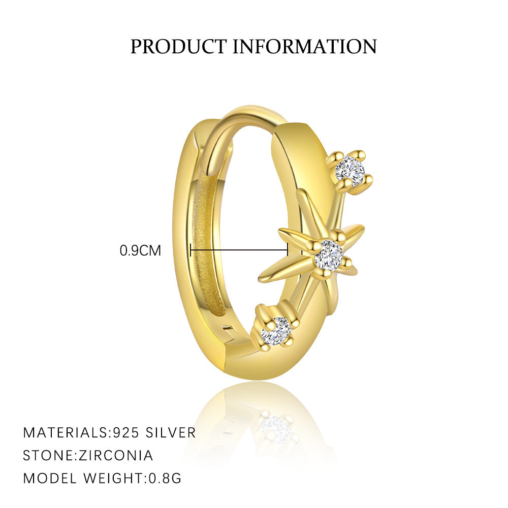 Wholesale Star shaped micro inlaid Ear Studs