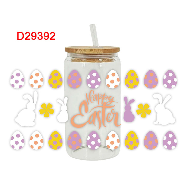 Wholesale Cute Cartoon Egg Easter 16oz Cup UV DTF Wraps