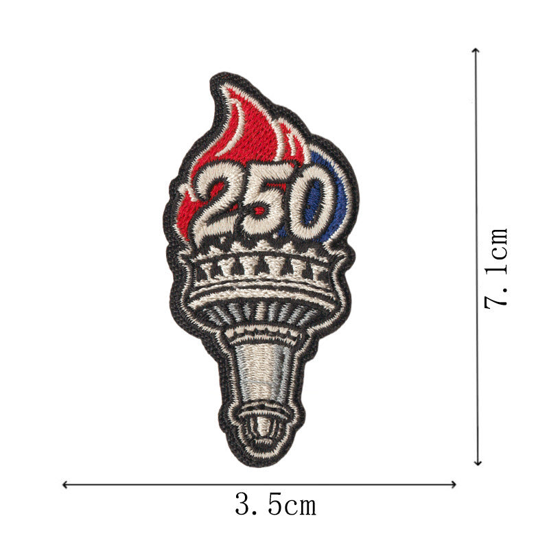 Wholesale Decorative Embroidered Patches 50 Piece Set With Liberty Bell Statue Of Liberty American Flag Design For Towels