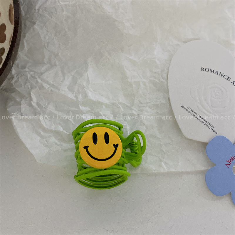 Wholesale Color Smiley Face Mixed Material Hair Clips