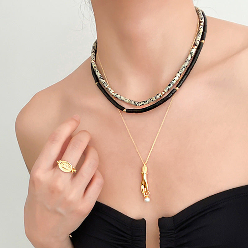 Wholesale Natural Colored Stones Hand Beaded Semi Precious Stones Multicolor Stackable Necklaces