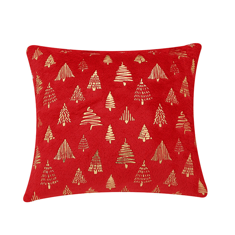Wholesale Christmas tree gold-stamped double-sided pillowcase