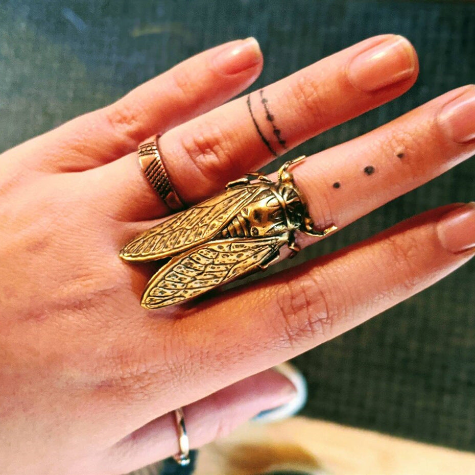 Wholesale Gothic Brass Cicada Rings