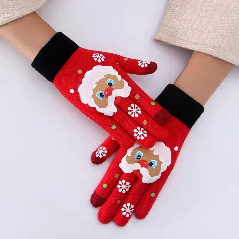 Wholesale Christmas Winter Warm Acrylic Wool Knitted Gloves