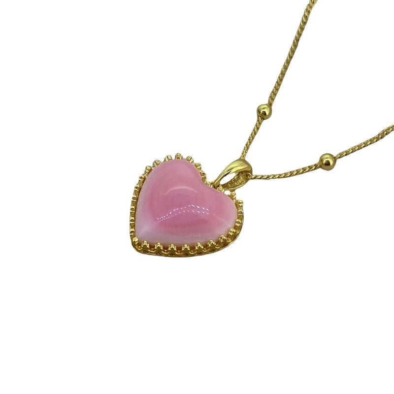 Wholesale 18k gold plated pink Queen Shell heart pendant