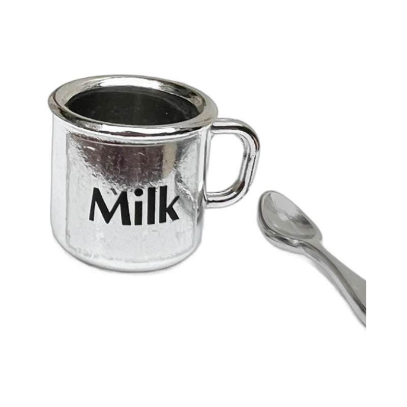 Wholesale 1:12 mini scene accessories props DIY silver small teacup