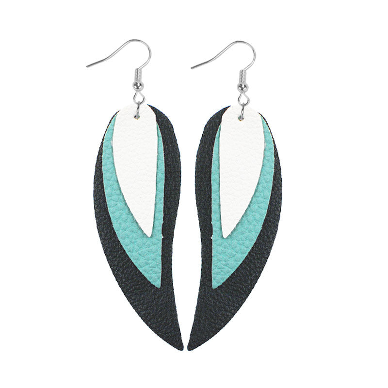 Wholesale Multi-layered Leather Earrings Symmetrical Love Earrings