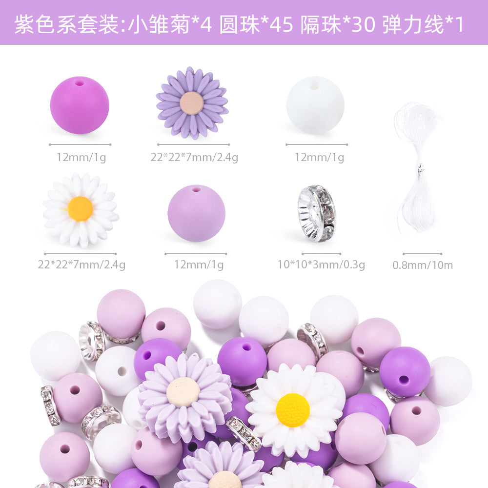 Wholesale Little  Silicone Beads suit Bag Diy Bracelet Solid Colors Silicone Beads