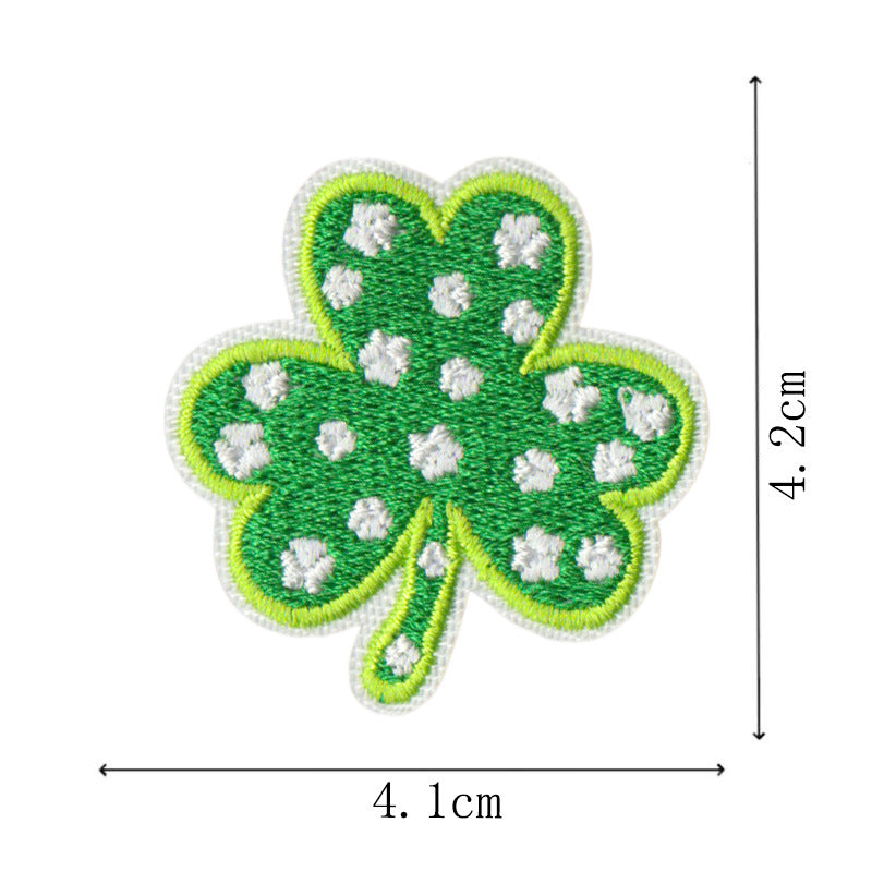 Wholesale St Patrick S Day Green Clover Leaf Embroidered Patch Set 25Pc Coat Fashion Accessory