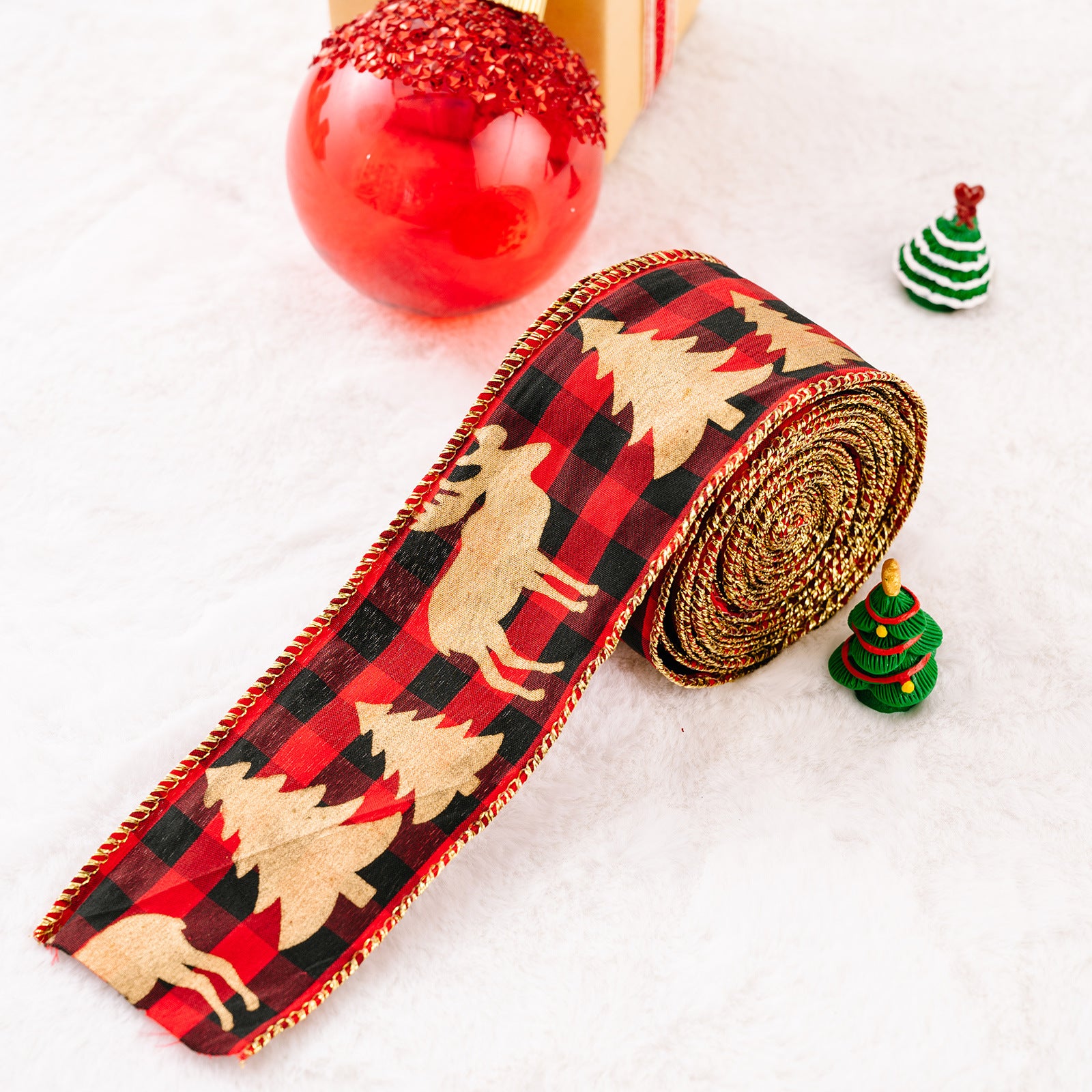 Wholesale Christmas Decorations, Cartoon Stickers, Linen Woven Ribbons