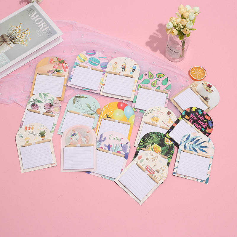 Wholesale 5pcs/pack Small Fresh Tearable Note Pad,  Portable Pen to Take Notes at Any Time
