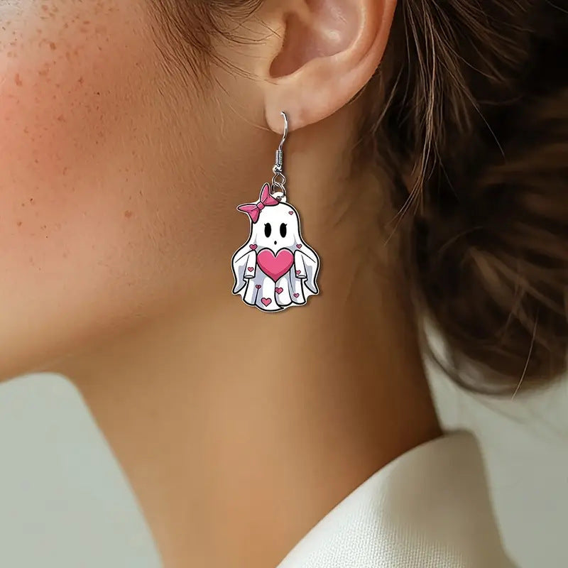 Wholesale Valentine' s Day Cute and Charming Love Ghost Earrings