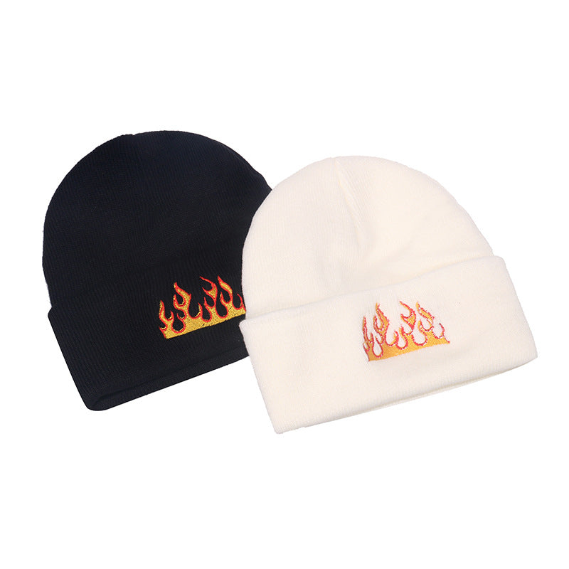 Wholesale Autumn and Winter Brimless Pullover Trend Hip-hop Warm Flame Knitted Hat