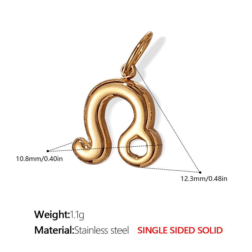 Wholesale Stainless steel twelve zodiac necklace pendant accessories