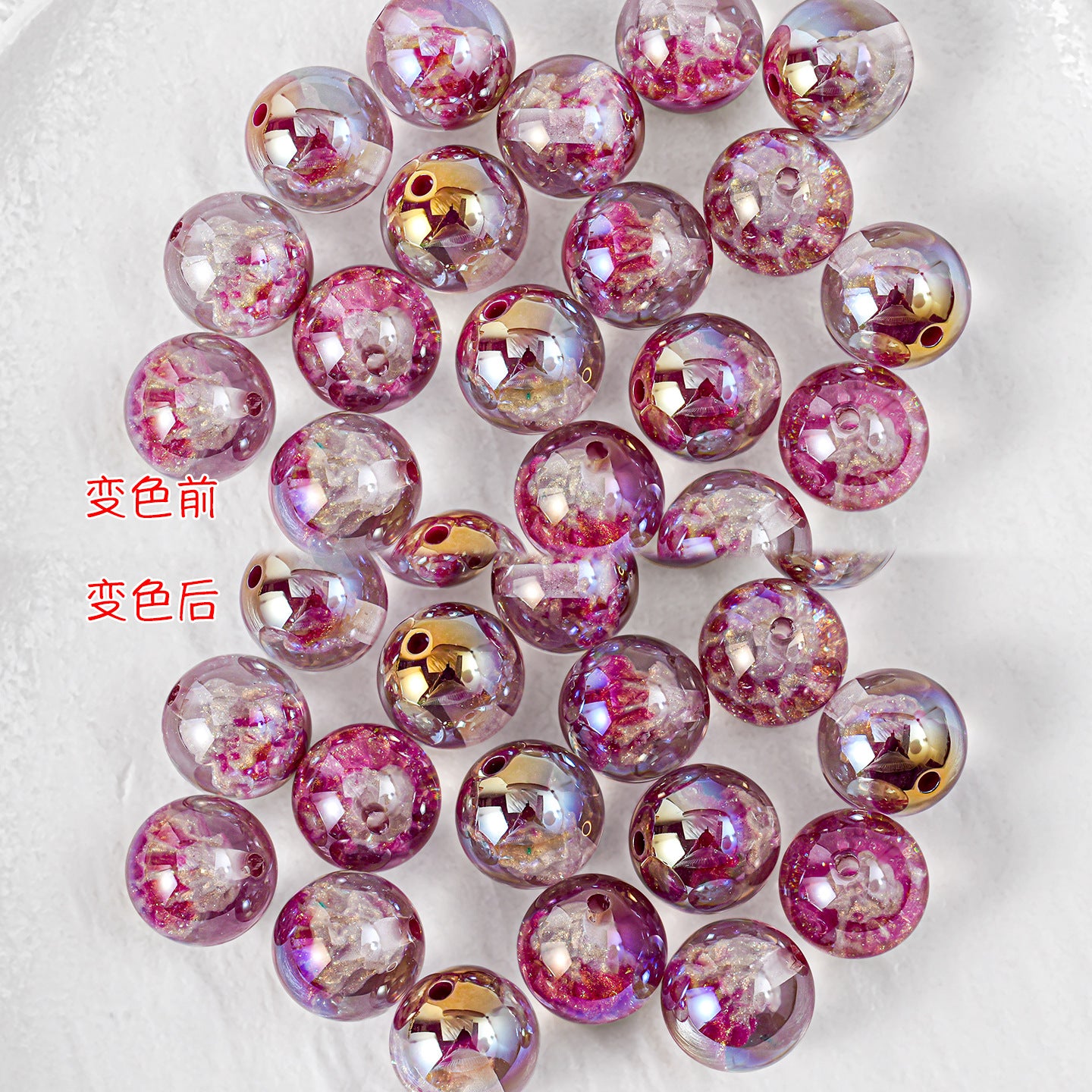 Wholesale 10pcs Luminous Color-changing 16MM Star-studded Christmas Tree Acrylic Beads