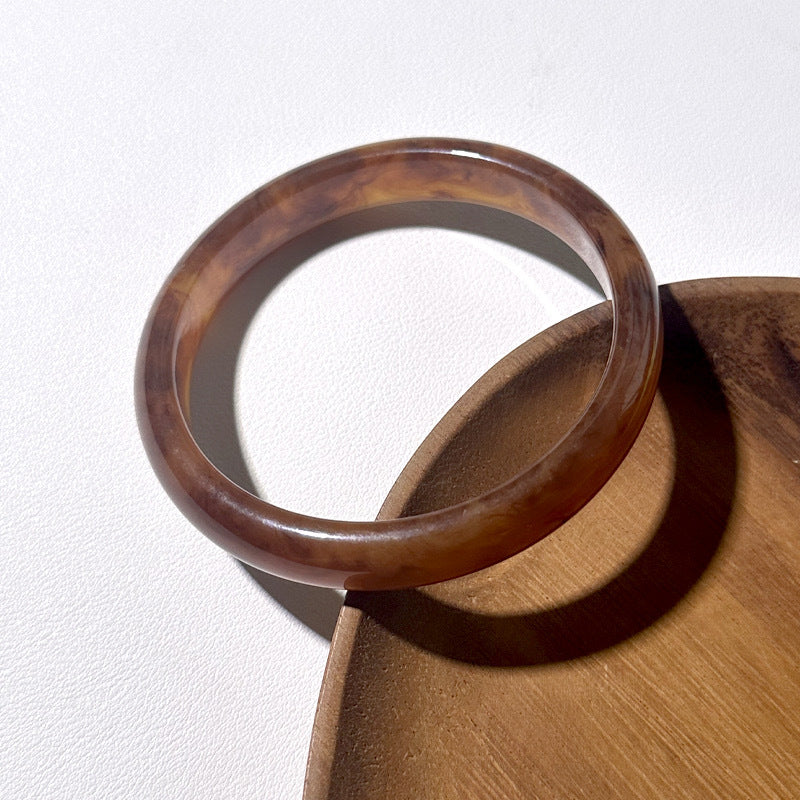 Wholesale plain circle round geometric resin wind color halo bracelet