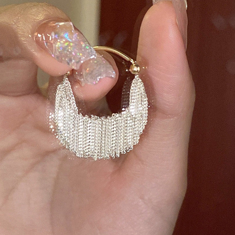 Anillo de borla de cadena de metal al por mayor