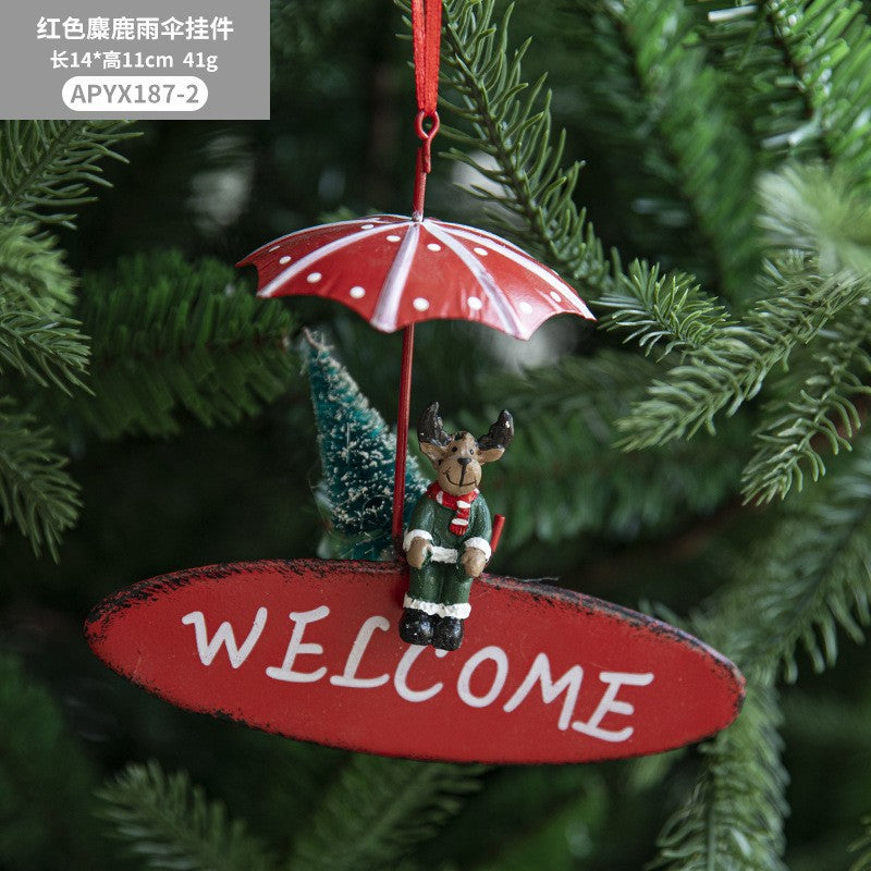 Wholesale Iron Christmas Hot Air Balloon Parachute Christmas Tree Ornament