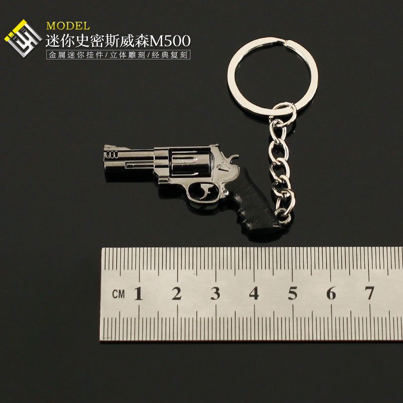 Wholesale small size Alloy Pistol Model Mini Bull Keychain Pendant