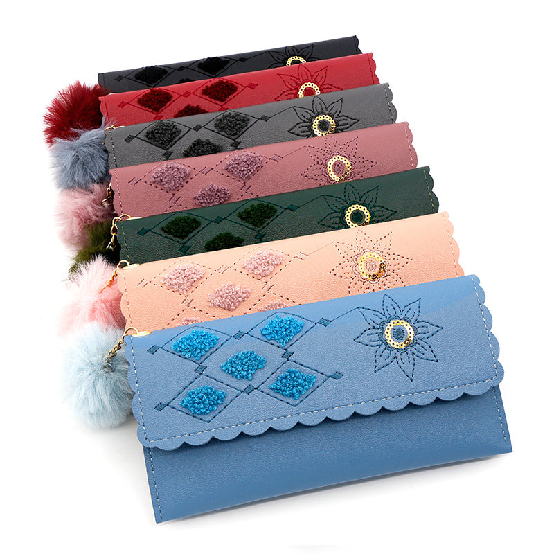 Wholesale PU Sunflower Long Wallet