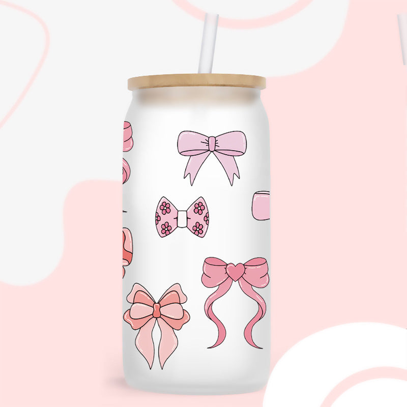 Wholesale bow flower 16oz Cup UV DTF Wraps