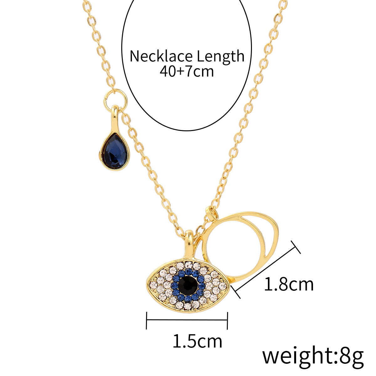 Wholesale Devil' s Eye Pendant Multi-Layer Necklace