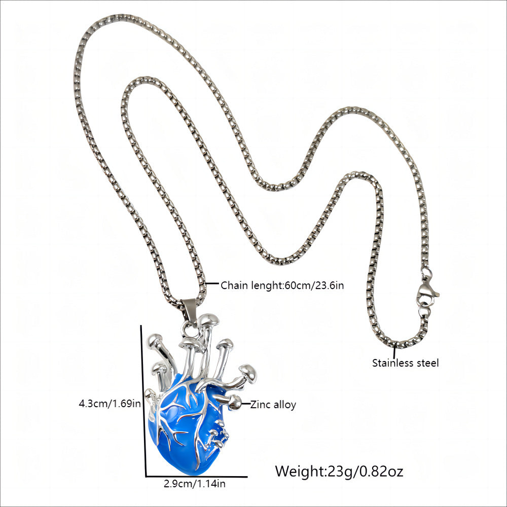 Wholesale Luminous Human Heart Halloween Necklace
