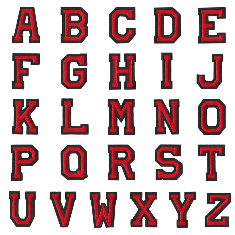 Wholesale Modern Embroidered Alphabet Number Patch Set 26 Heat Adhesive Pieces For Clothing And Towel Fashion Accessory