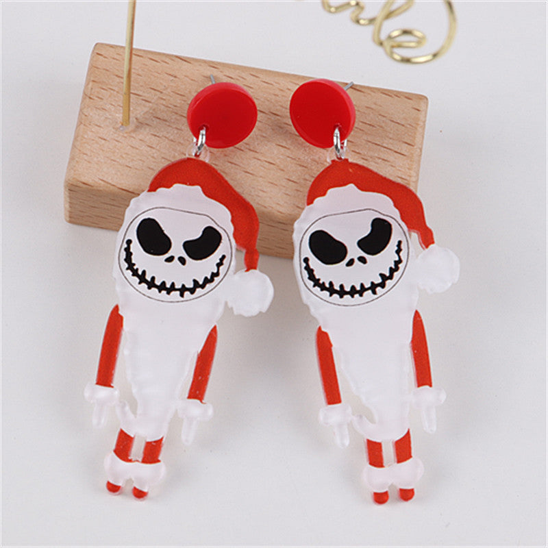 Wholesale Christmas Snowman House Cup Acrylic Earrings
